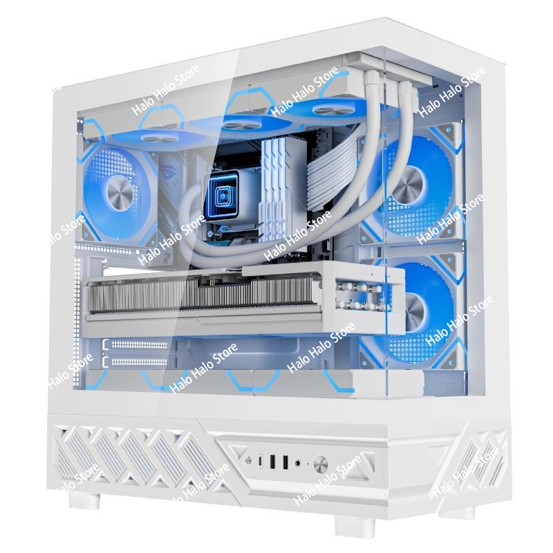 Pc Gaming Liquid Cooling - White Seaview ATX PC Case Tempered