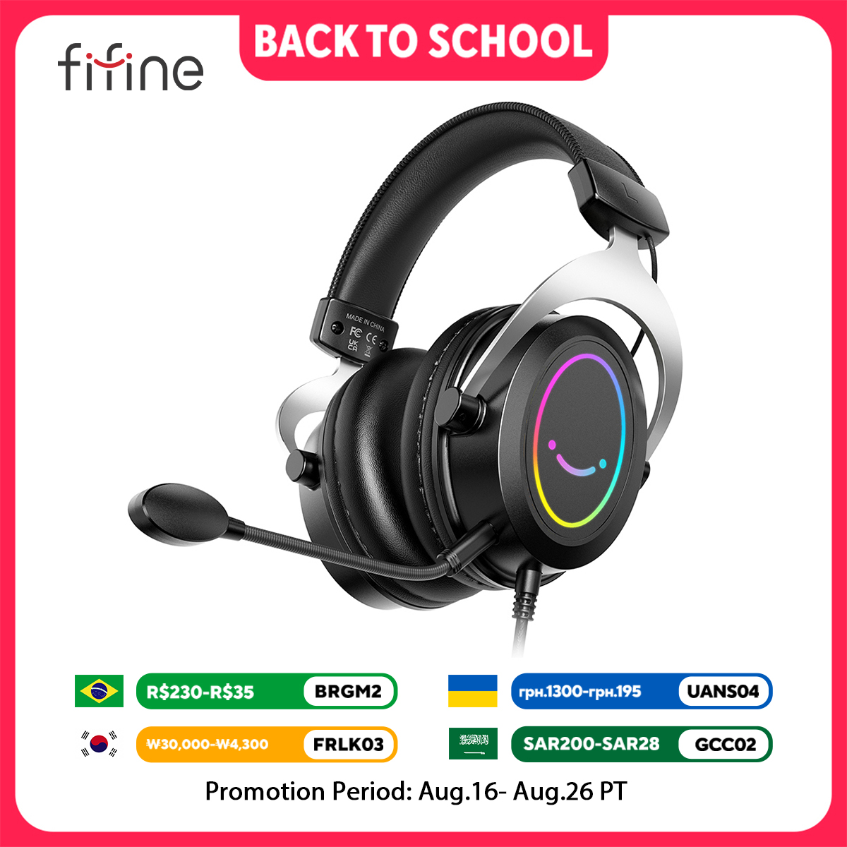 Pc Gaming Vs Ps5 - FIFINE Gaming Headpset with Dynamic RGB/MIC/In-line