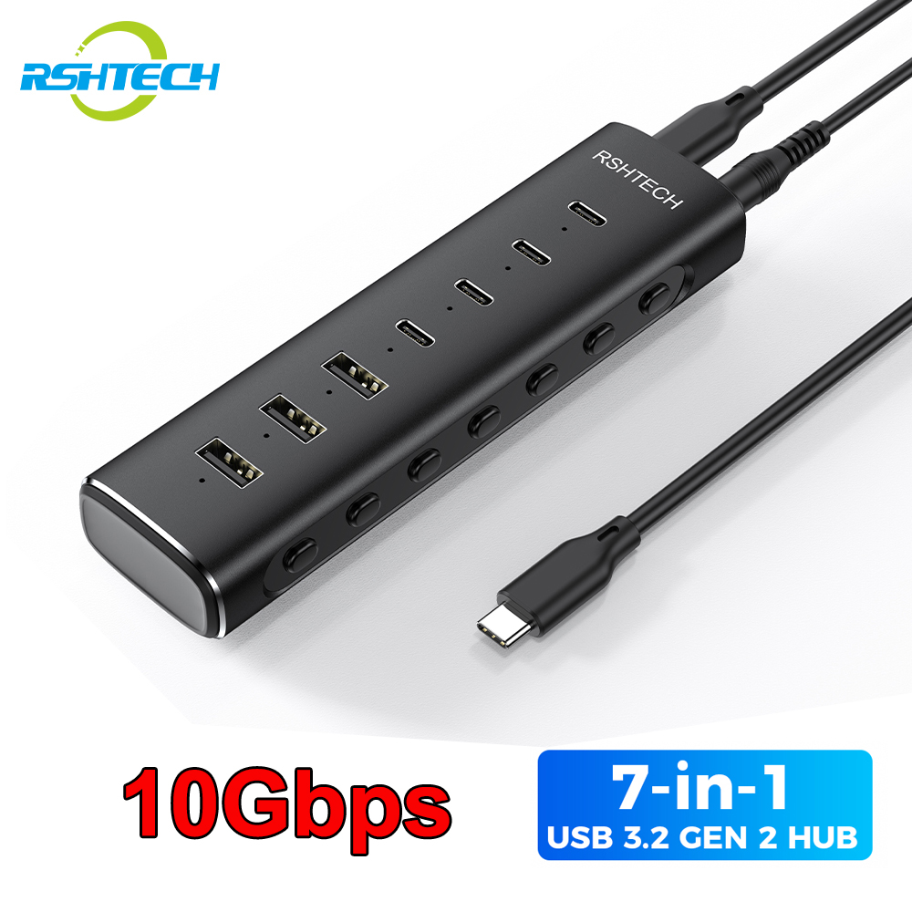 RSHTECH USB 3.2 Hub Splitter 7 - Usb Hub Gaming ulasan dan harga