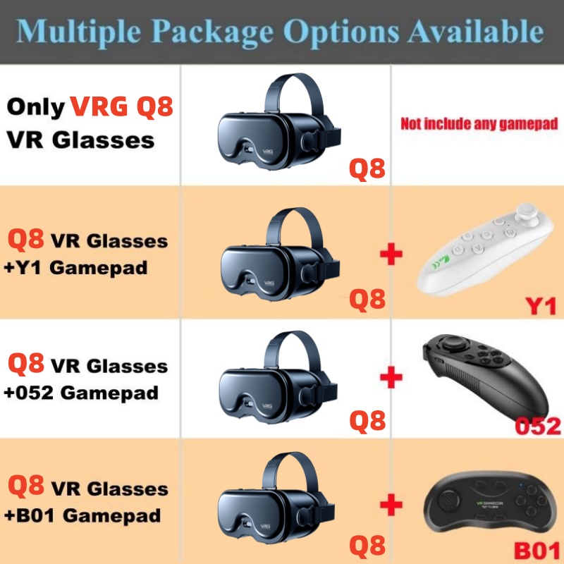 Original VRG Q8 VR Virtual Rea - Vr Headset Pc ulasan dan harga