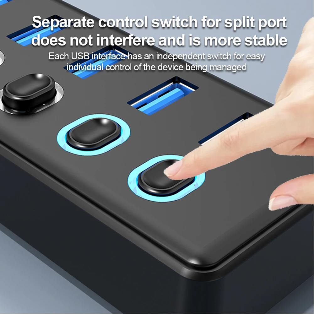 KEBIDUMEI 7 Ports USB HUB 5Gbp - Usb Hub Gaming ulasan dan harga