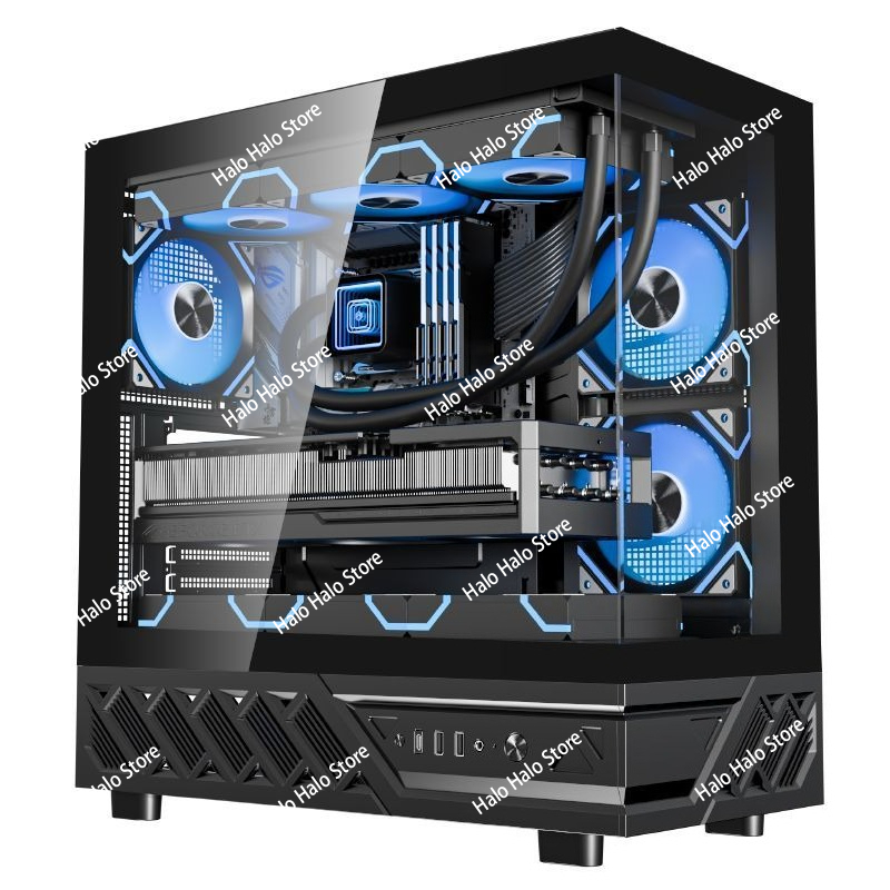White Seaview ATX PC Case Temp - Pc Gaming Liquid Cooling ulasan dan harga