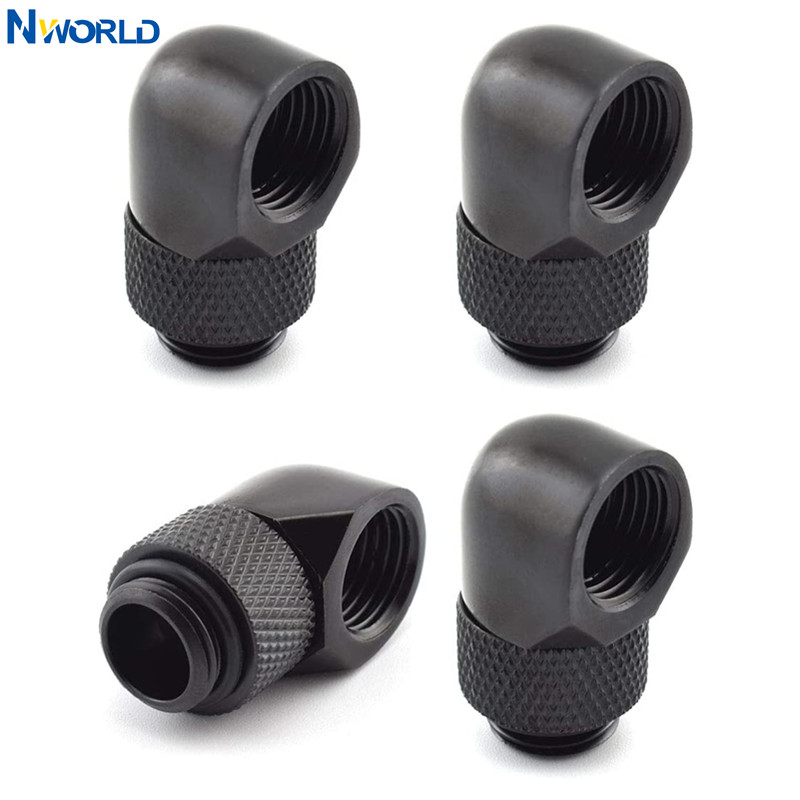 4pcs G1/4 Thread 90 Degree Fit - Pc Gaming Liquid Cooling ulasan dan harga