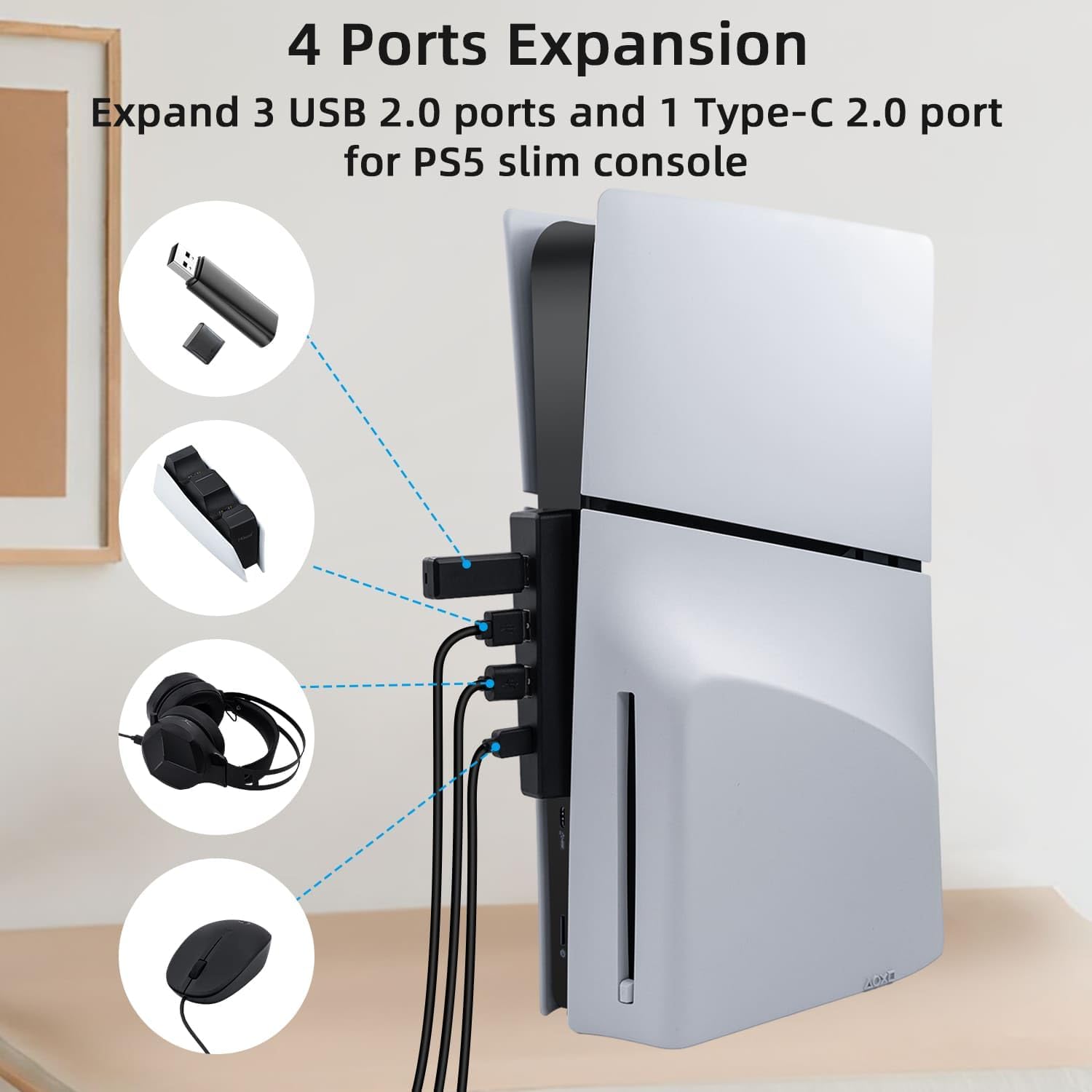 4 Ports USB Hub for PS5 Slim D - Usb Hub Gaming ulasan dan harga