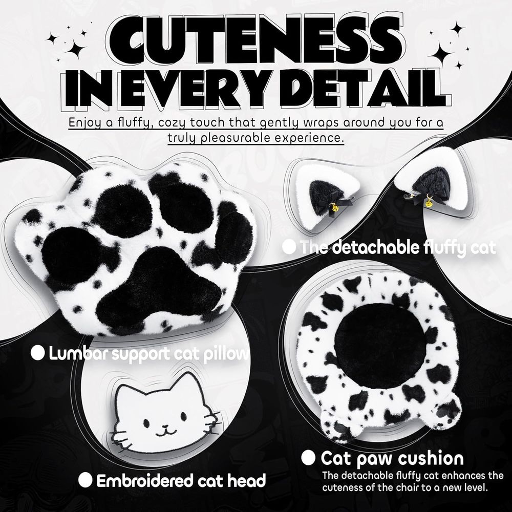 Gaming Chair Cute with Cat Ear - Pc Gaming Chair ulasan dan harga