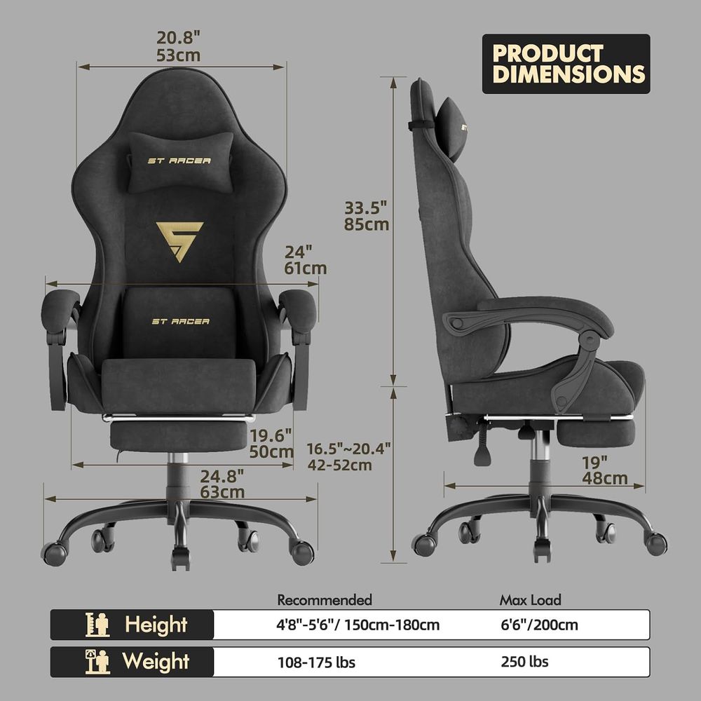 Velvet abric Ergonomic Gaming  - Pc Gaming Chair ulasan dan harga