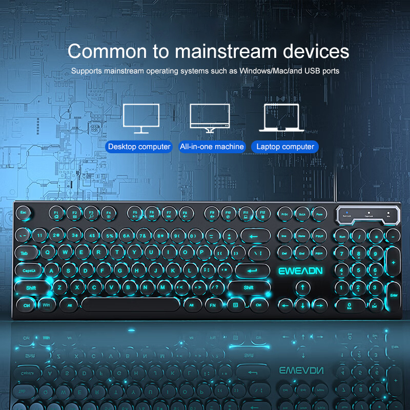EWEADN Typewriter Gaming Keybo - Pc Gaming Handheld ulasan dan harga