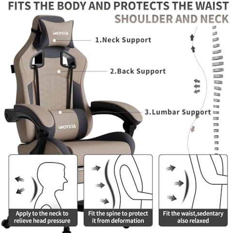 Gaming Chair with Massage,Ergo - Pc Gaming Chair ulasan dan harga
