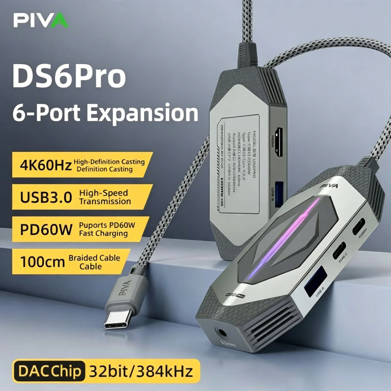 PIVA DS6 Pro 6-in-1 Gaming Doc - Usb Hub Gaming ulasan dan harga