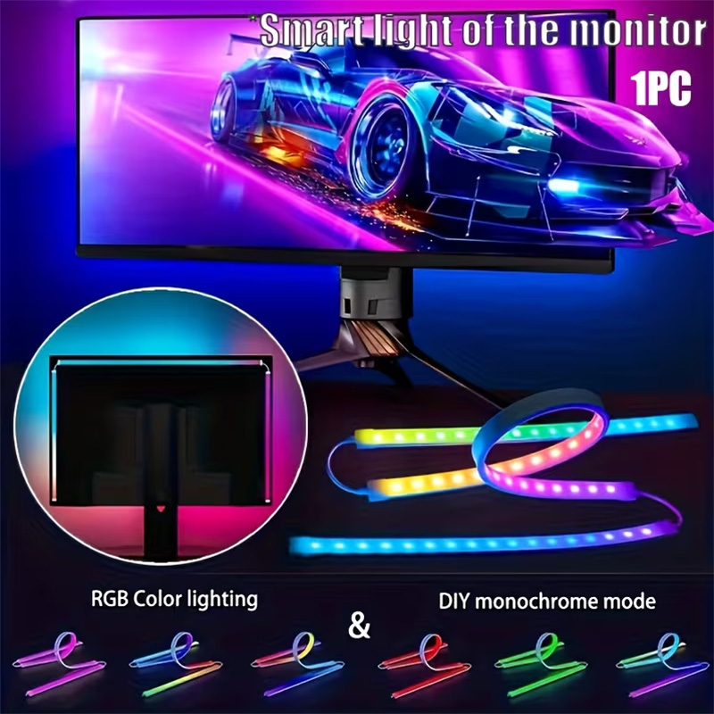 RGB Gaming Lights Strip Monito - Pc Gaming Games ulasan dan harga