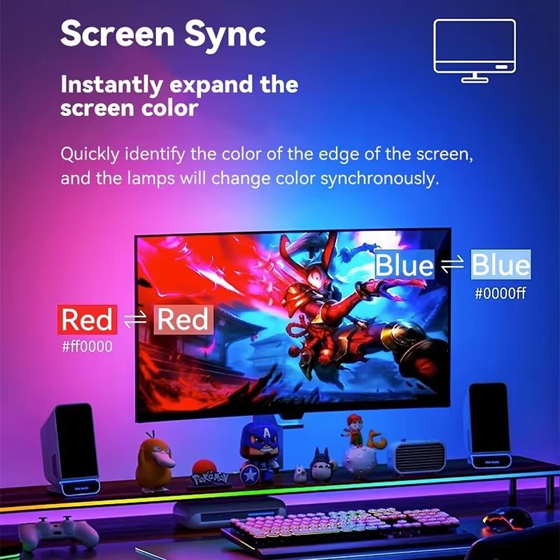 RGB Gaming Lights Strip Monito - Pc Gaming Games ulasan dan harga