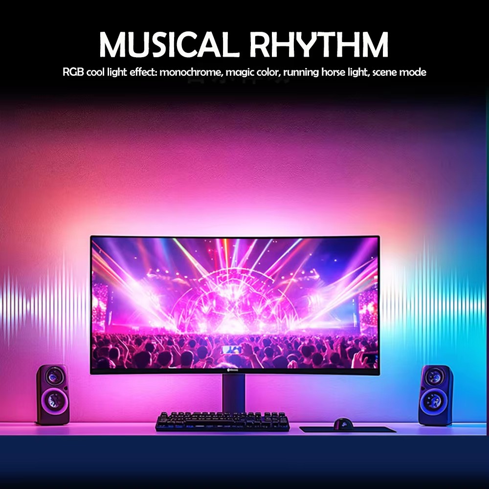 RGB Gaming Lights Strip Monito - Pc Gaming Games ulasan dan harga