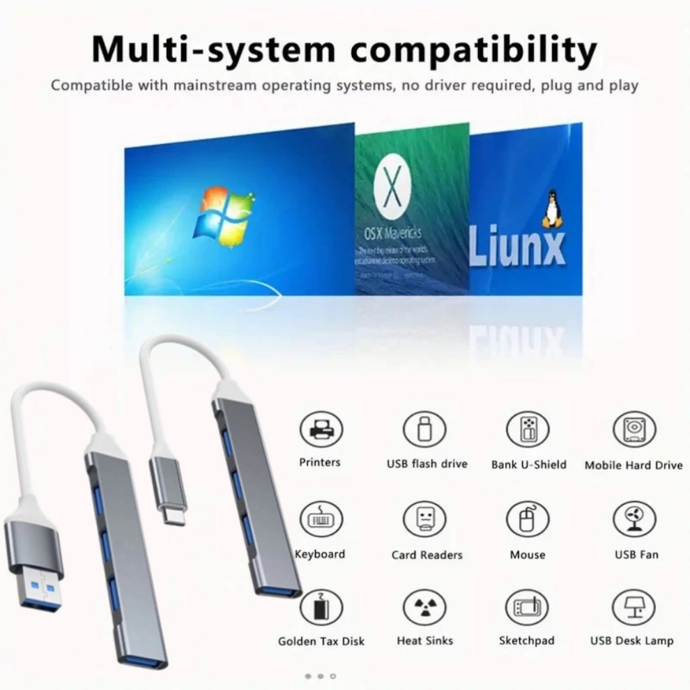 USB 3.0 Hub 4 in 1 USB Hub Hig - Usb Hub Gaming ulasan dan harga