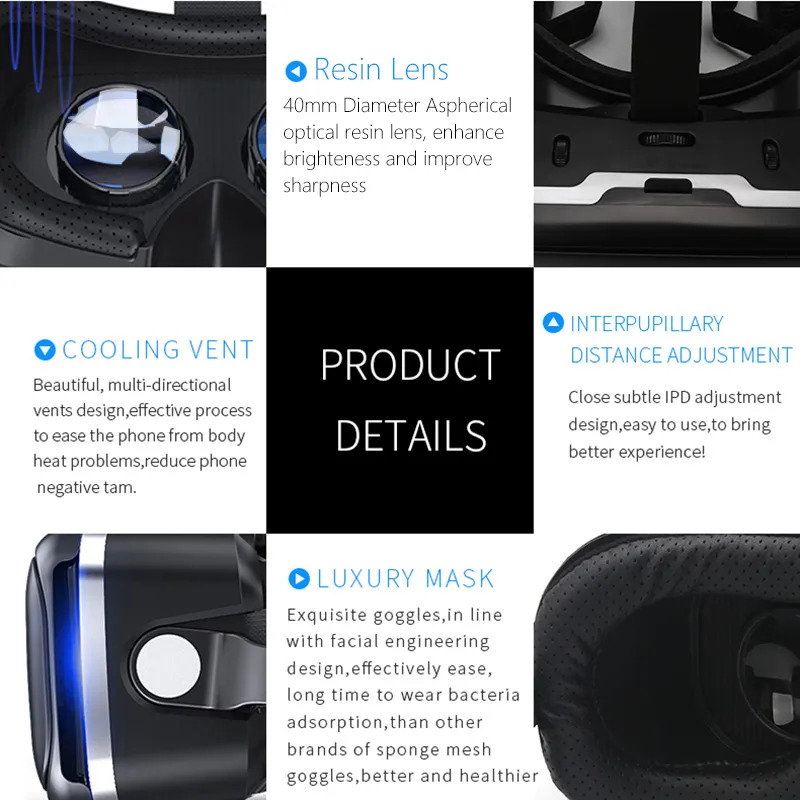 VR Shinecon 6.0 Headphone Vers - Vr Headset Pc ulasan dan harga